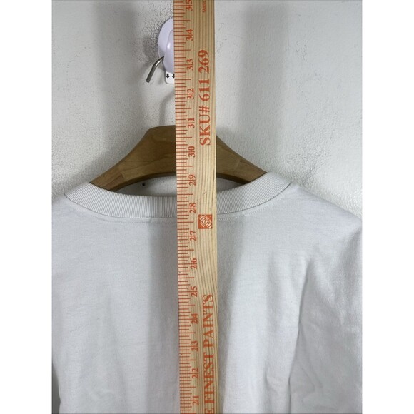 Stone Island Men’s Crewneck Sweatshirt Compass Patch Sz L Garment Dyed White - Picture 6 of 8